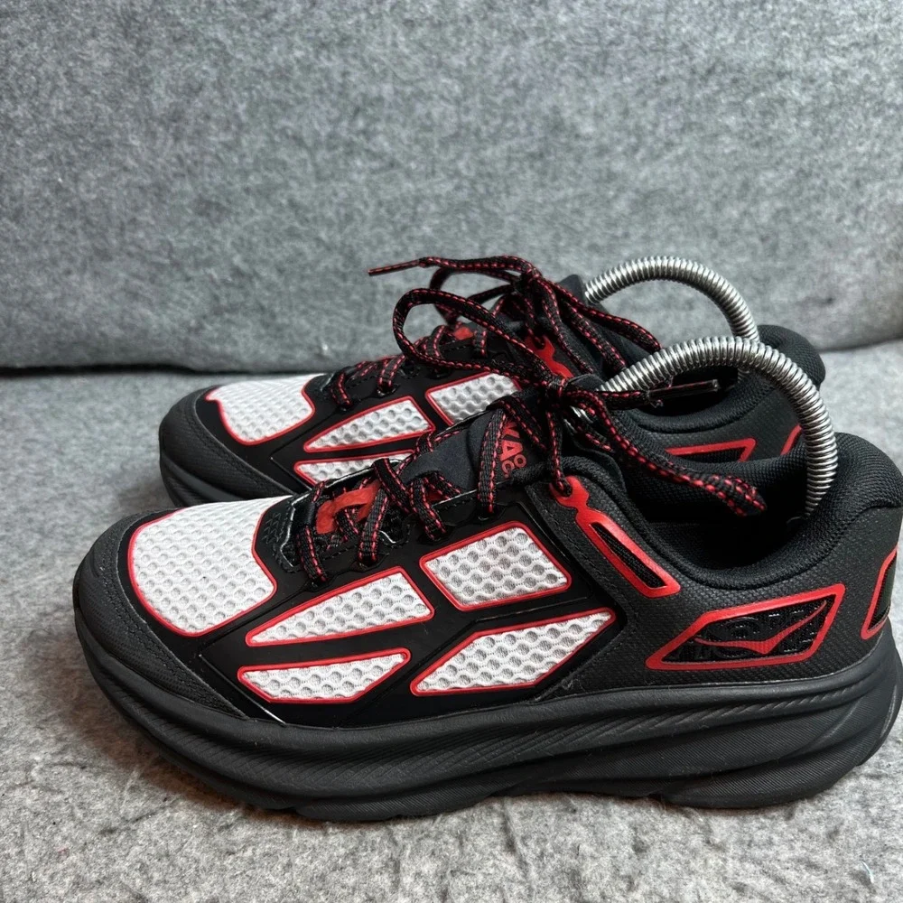 Hoka Clifton One Black Red White Mesh Running Walking Sneakers Womens 9.5